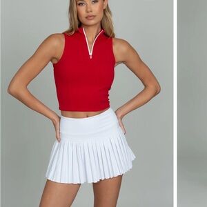 White Pleated Gold hinge Skirt